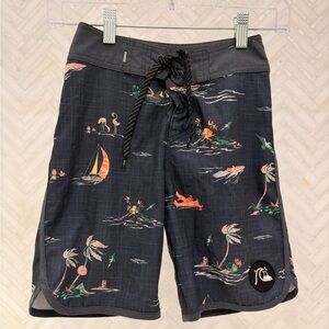 Quiksilver Boys Black Tropical Hybrid Shorts